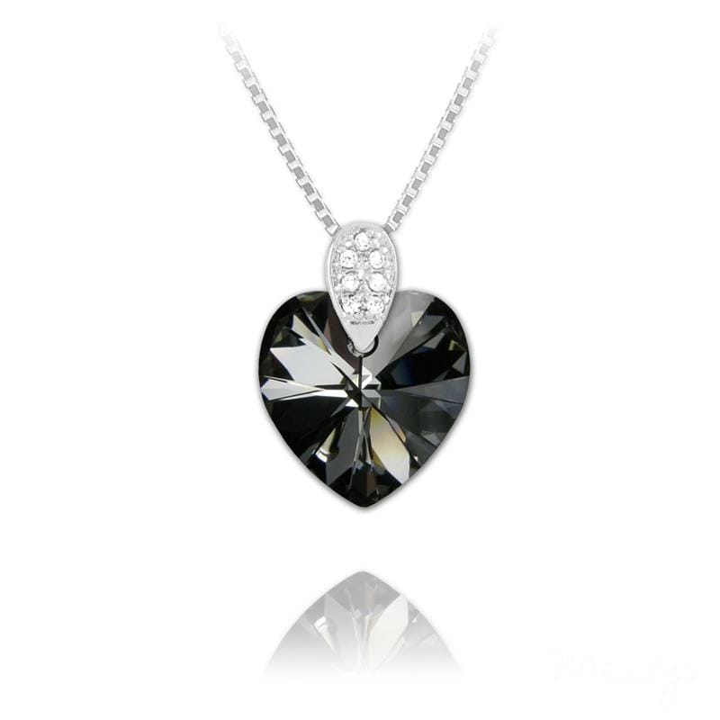 Silver Swarovski Crystal Heart Necklace