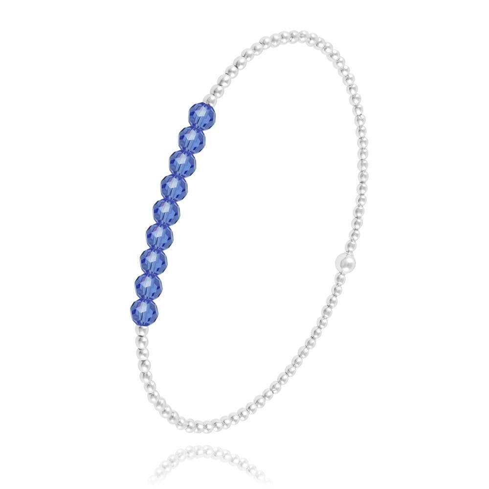 Silver and Sapphire  Blue Bracelet  with Swarovski Crystal