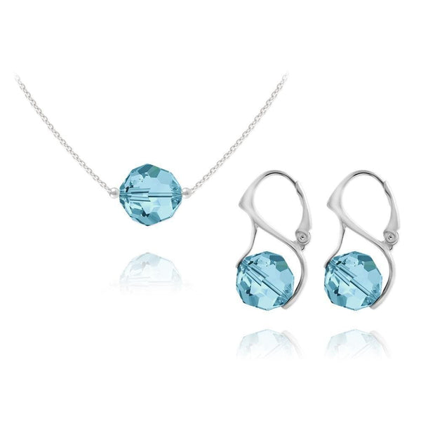  Silver Jewellery Set Aquamarine 