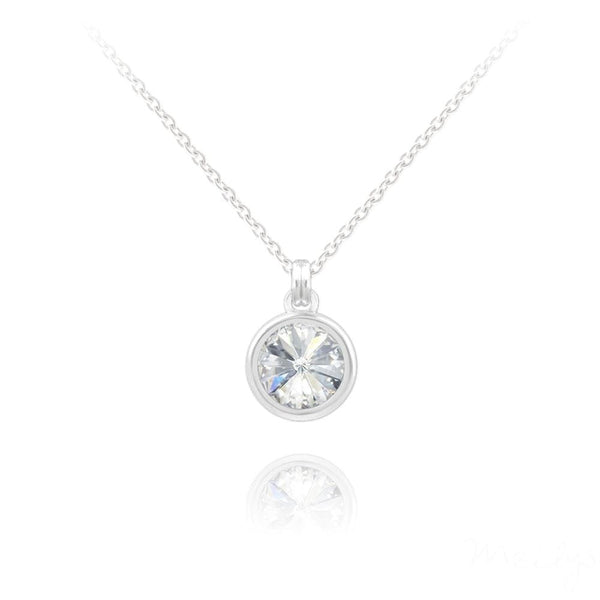 Silver and Swarovski Crystal Drop Necklace