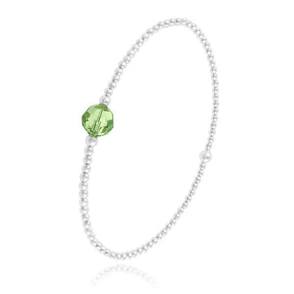 Silver Geniune Green  Peridot Bracelet