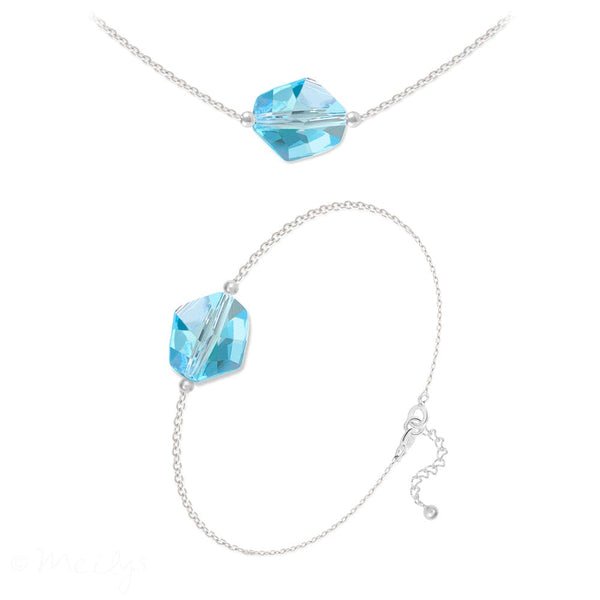 Aquamarine Choker & Bracelet Fine Jewellery Set