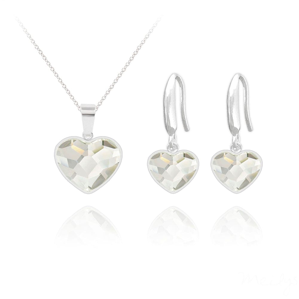 Heart Earrings & Necklace Fine Jewellery Set