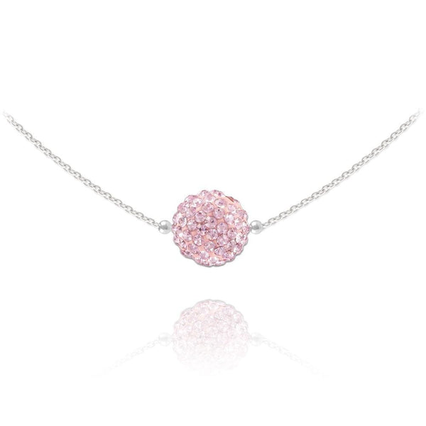 Swarovski Crystal Pink Disco Ball Necklace