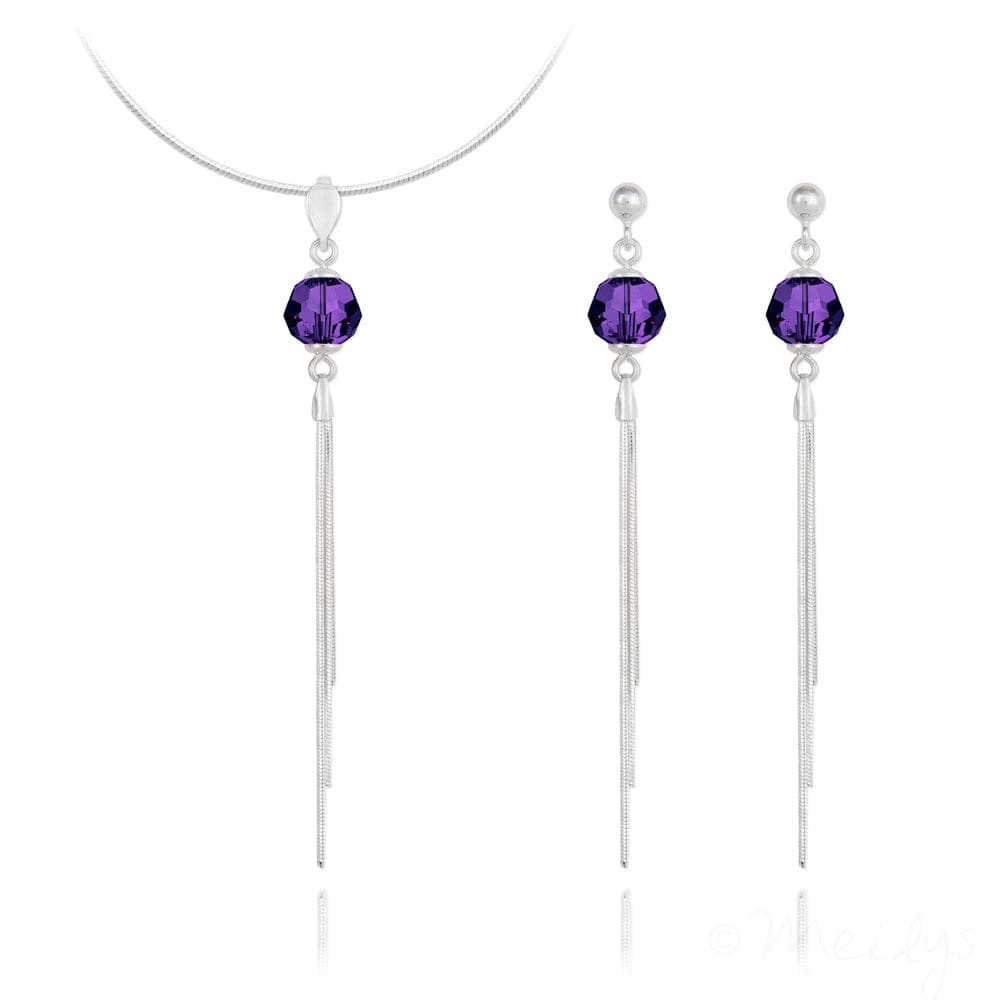 Purple Velvet Fine Jewellery Set