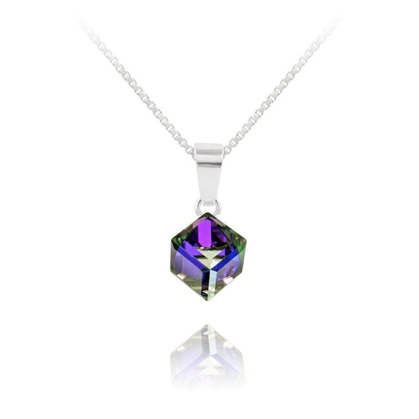 Crystal Heliotrope Cube Necklace
