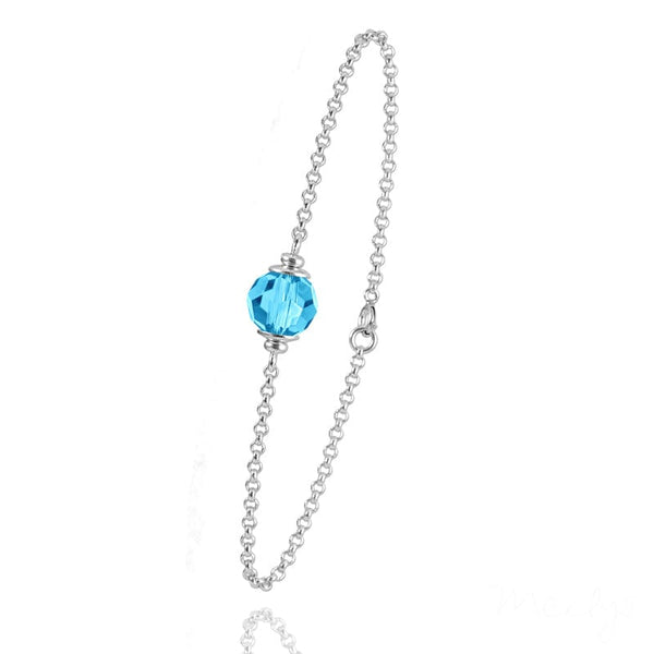 Aquamarine Fine Bracelet Silver  for Women