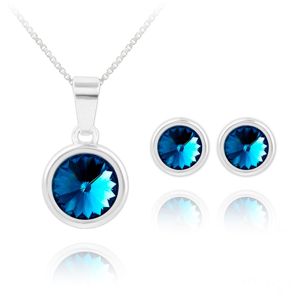 Silver Bermuda Blue Luxury Jewellery Set