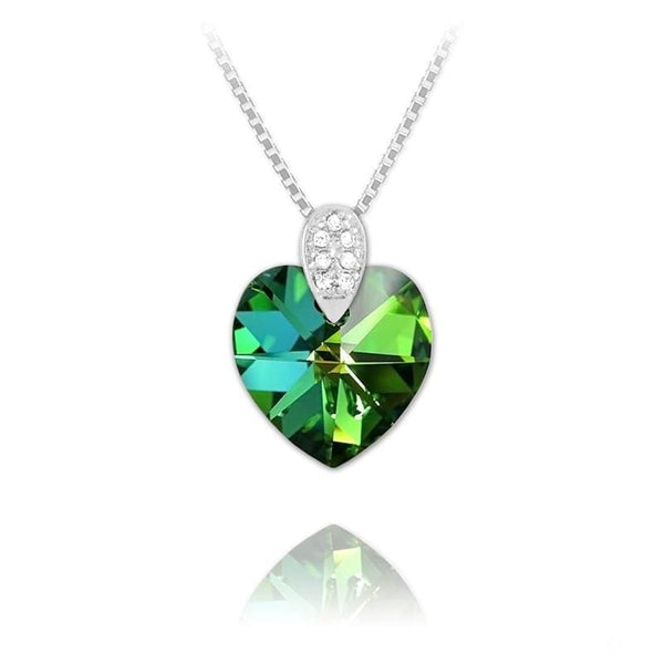 Silver Vitrail Medium Swarovski Crystal Heart Necklace