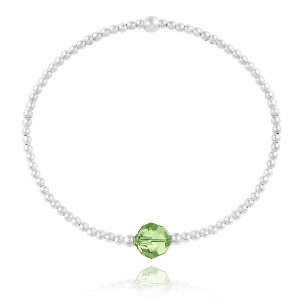 Silver Geniune Green  Bracelet