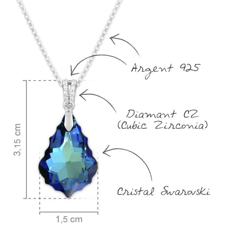 Silver Bermuda Blue Crystal Drop Necklace