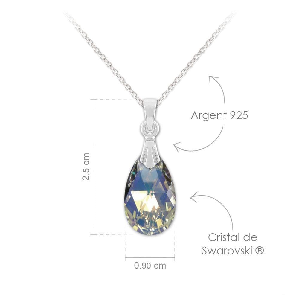  Silver White AB Necklace with Swarovski Crystal