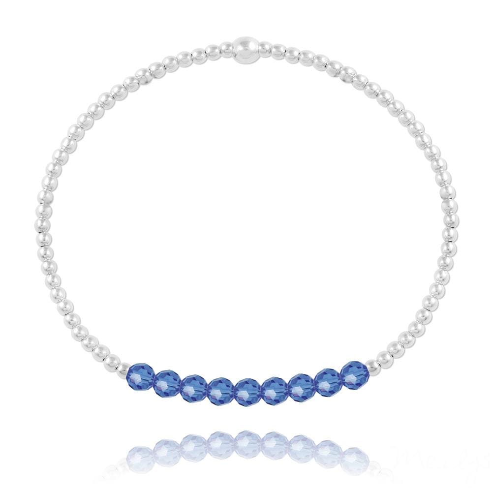 Silver and Sapphire  Blue Bracelet  Swarovski Crystal