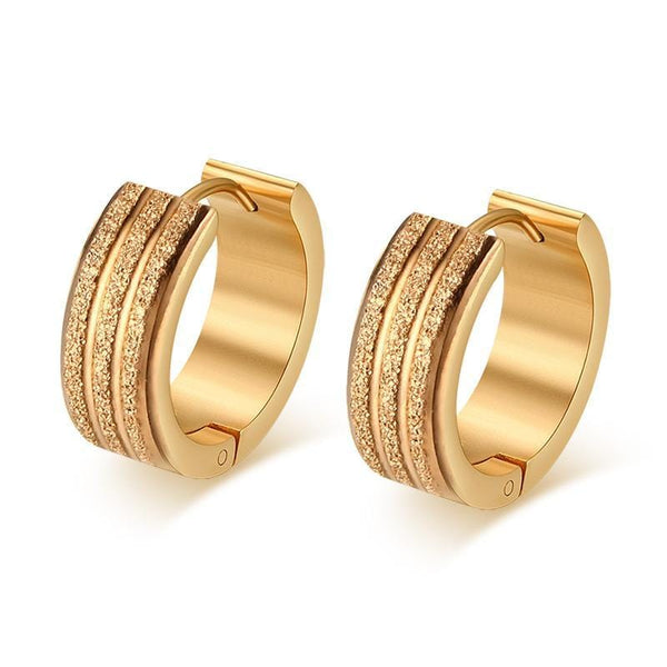 Stainless Steel Gold Huggie Earrings