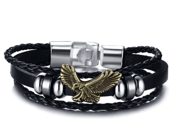 Vintage Mens eagle Leather Bracelet