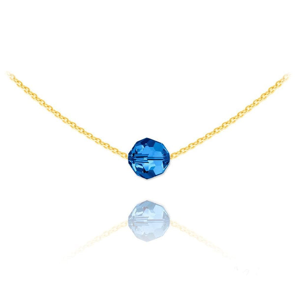 24K Gold Capri Blue Choker Necklace 