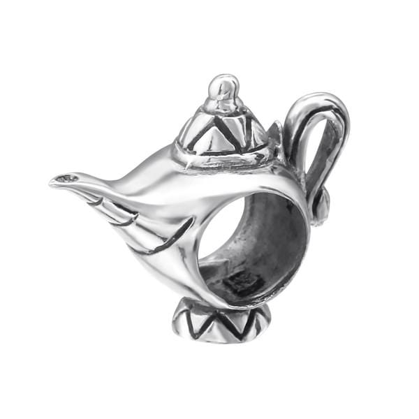 Silver Aladdin Lamp Charm Bead