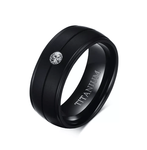 Black Titanium CZ Ring