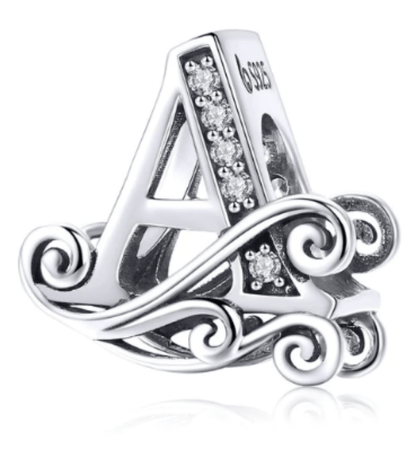 Silver Letter Charm A
