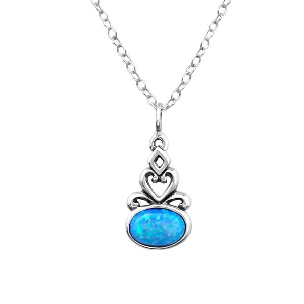 Studded Crystal Circle Necklace Azure