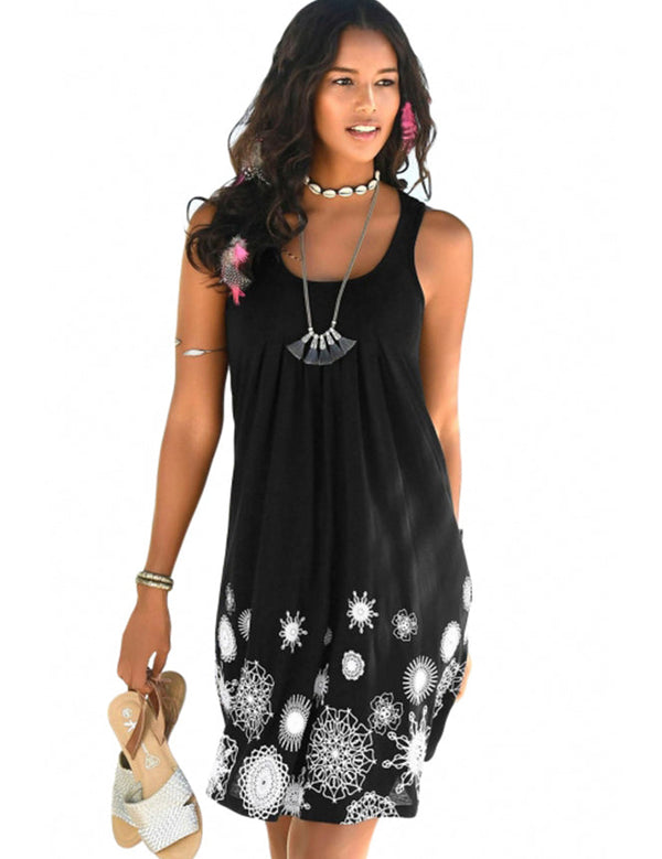 Black and White Casual Tank Dress