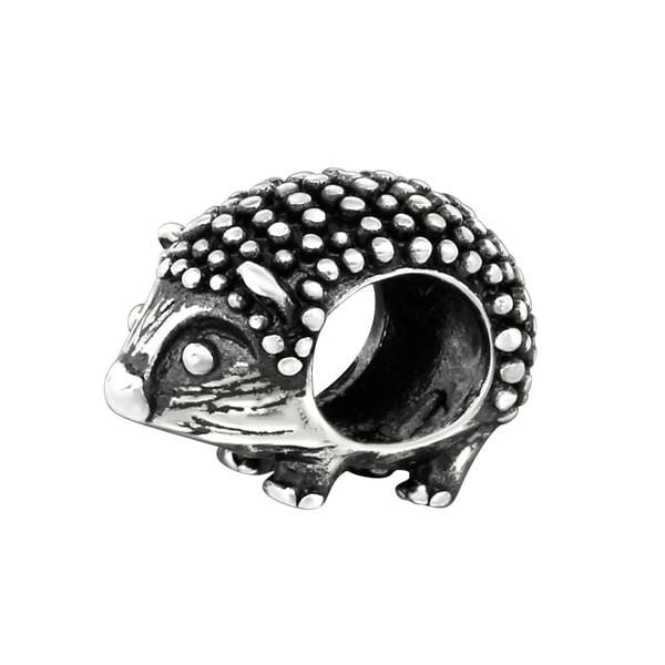 Silver Hedgehog Charm Bead