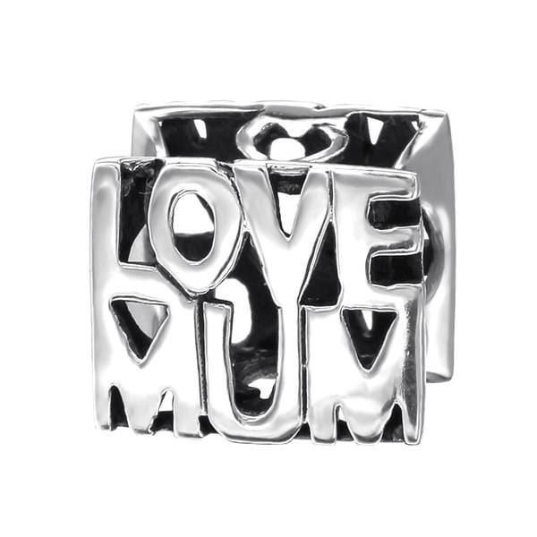 Silver Love Mum Charm Bead
