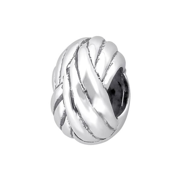Silver Stripped Charm Bead