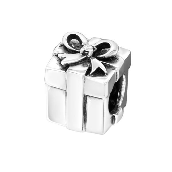 Silver Gift Present CZ Crystal Charm Bead