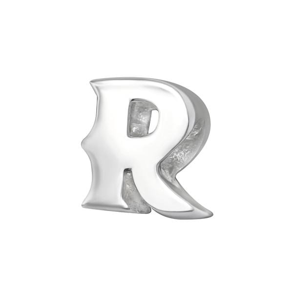 Silver "R" Charm Bead