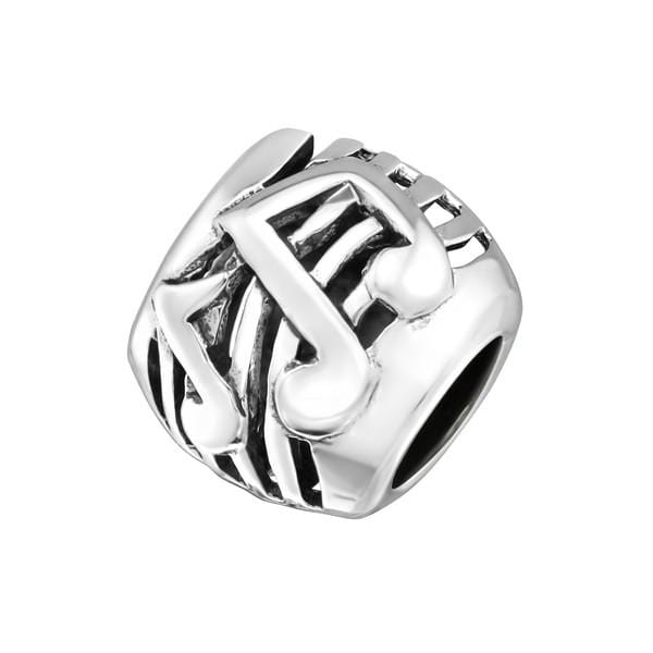 Silver Music Note Charm Bead