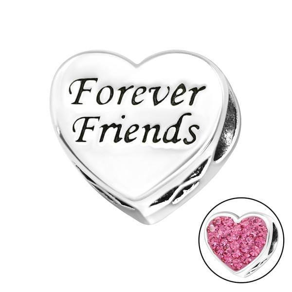 Rose Ilver Heart Forever Friends Bead
