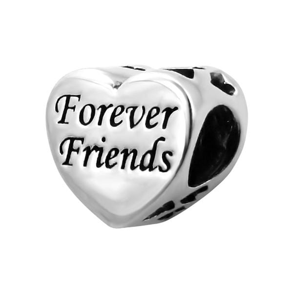 Silver Heart Forever Friends Charm Bead