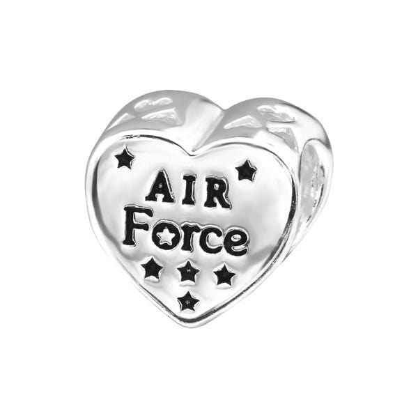 Silver USA AIR Force Charm Bead