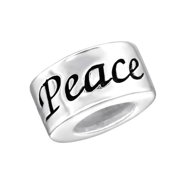 Silver Peace Charm Bead