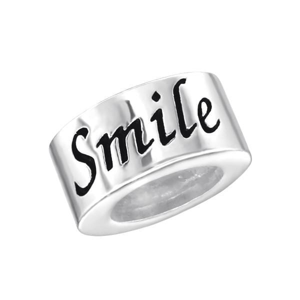 Silver Smile Charm Bead