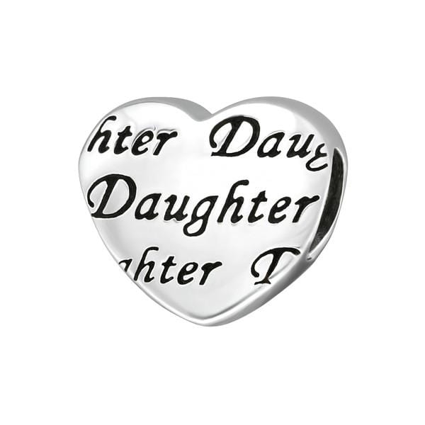 Silver Daughter Heart Charm Bead