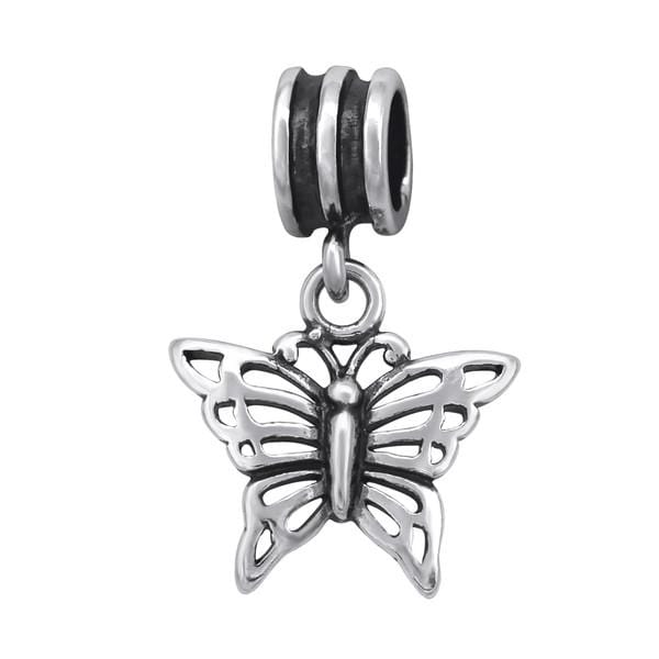 Silver Butterfly Charm Bead