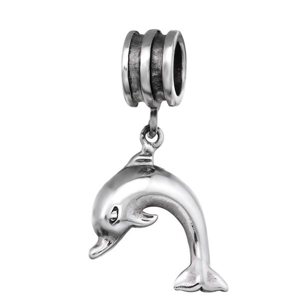 Silver Dolphin Charm Bead