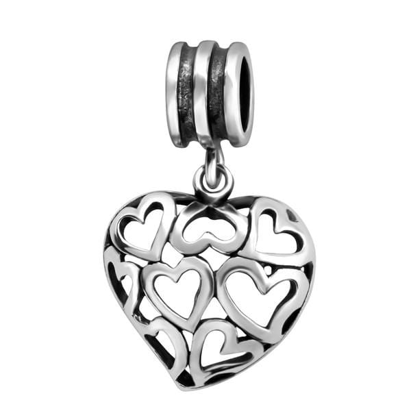 Silver Heart Charm Bead  