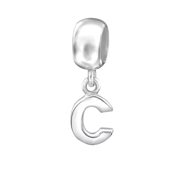 Silver Hanging "C" Charm Bead 