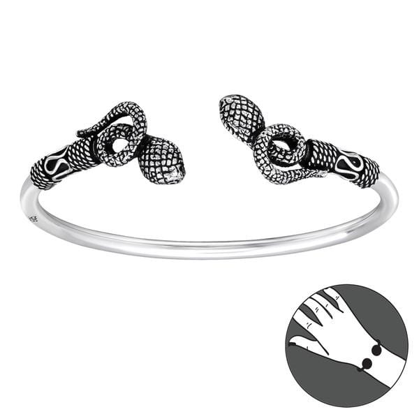 Silver Snake Bangle Bracelet for Women