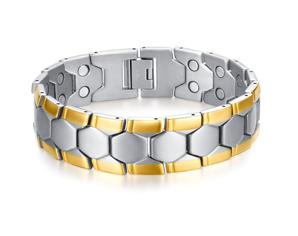 Steel Double Line Magnetic Bracelets for Men