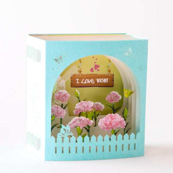 Mother Box Blue 3D Pop Up Greeting Card