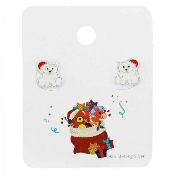 Santa Polar Bear Stud earrings