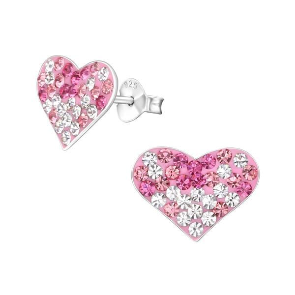 Silver Heart Earrings for Girls