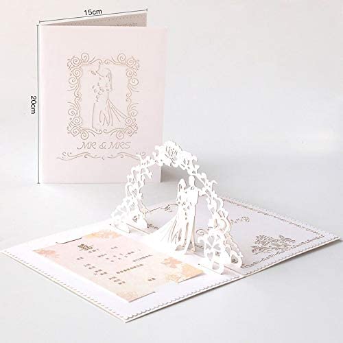 Wedding Invitation - White 3D Pop Up Greeting Card