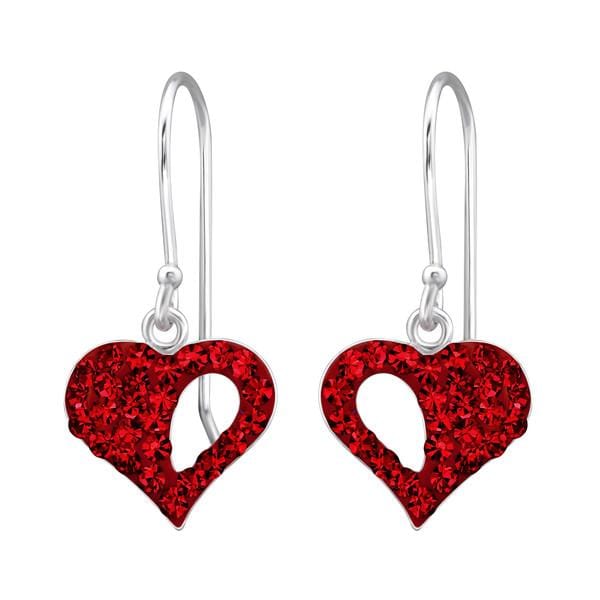 Silver Heart Earrings Dangle