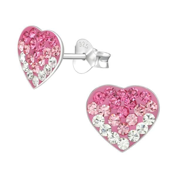 Silver Heart Studs for Girls