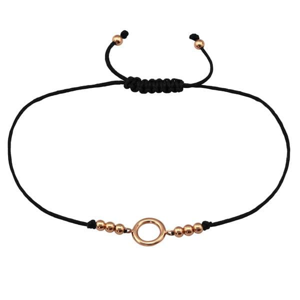 Rose Gold Circle Adjustable Corded Bracelet